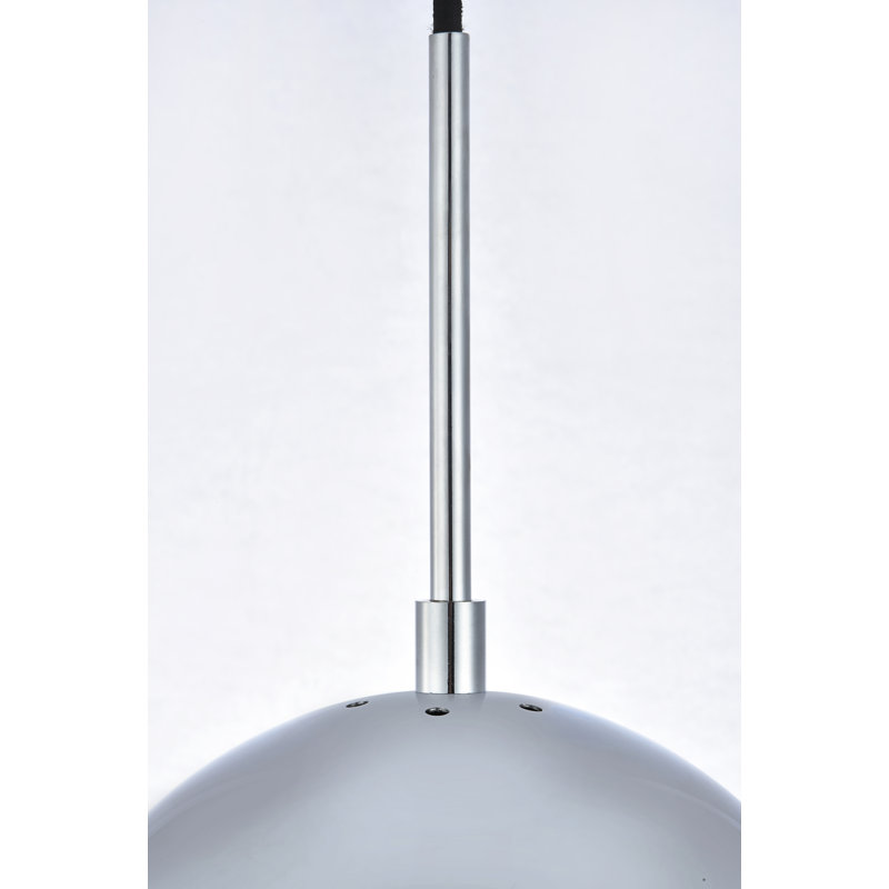 Yearby 1-Light Dimmable Globe Single Pendant, 65" H x 10" W x 10" D, Chrome, Clear