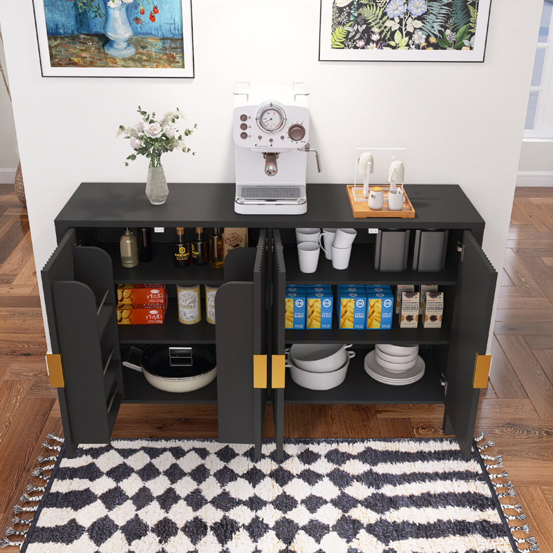 Armoire de rangement Modern Stripe, Noir
