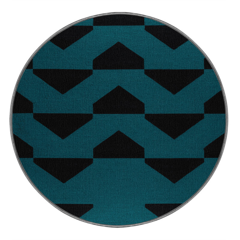 Machine Washable Checkered Green Area Rug