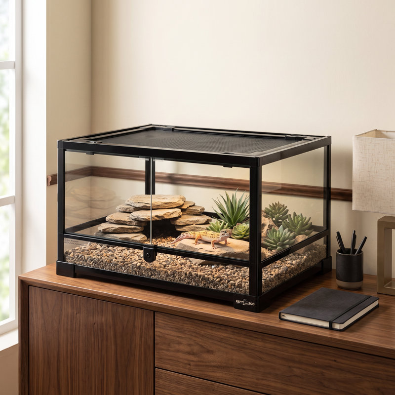 24 in. x 18 in. x 12.6 in. Glass and Plastic Reptile Terrarium