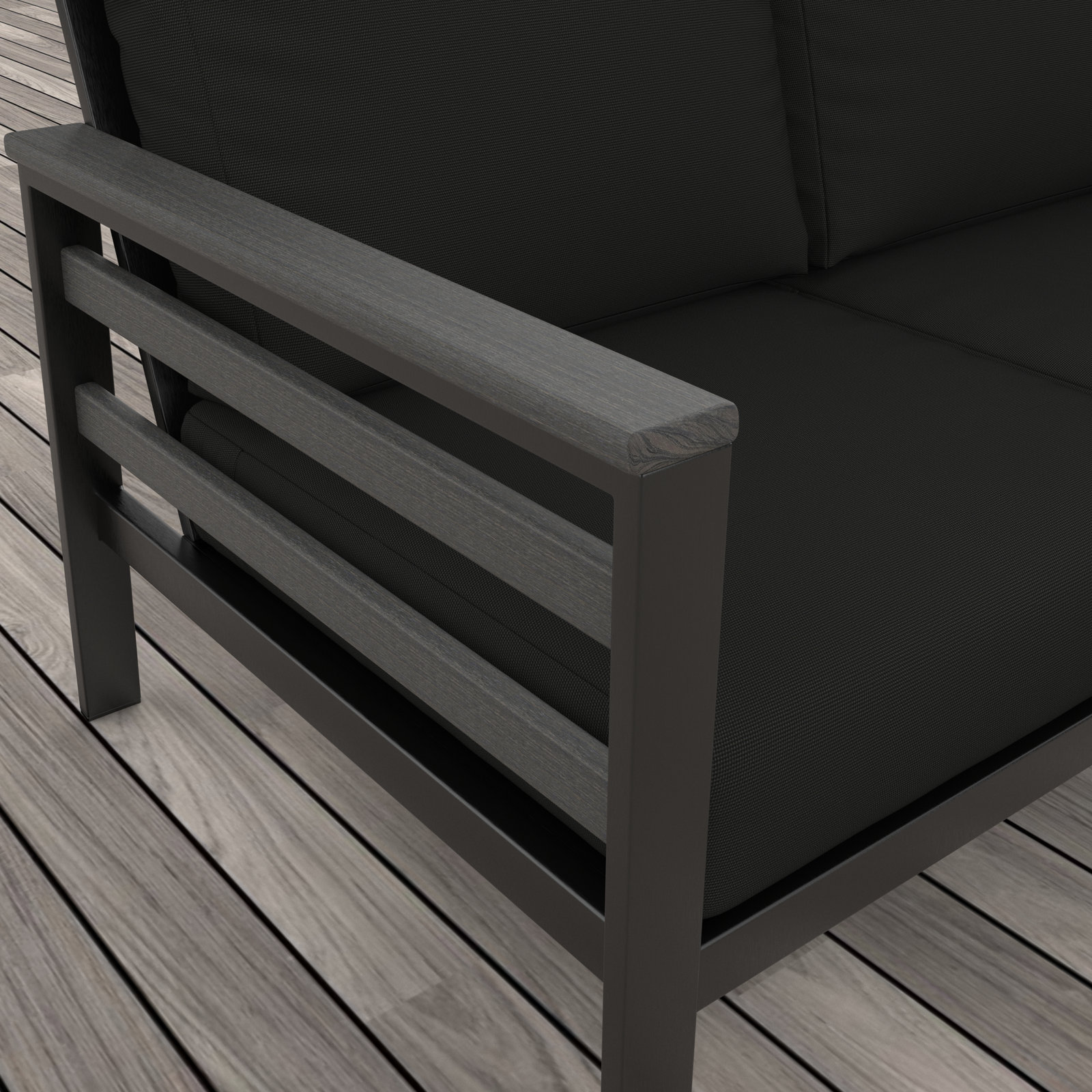 Townsend 7-Person Patio Seating Group, Canvas Black, Gray