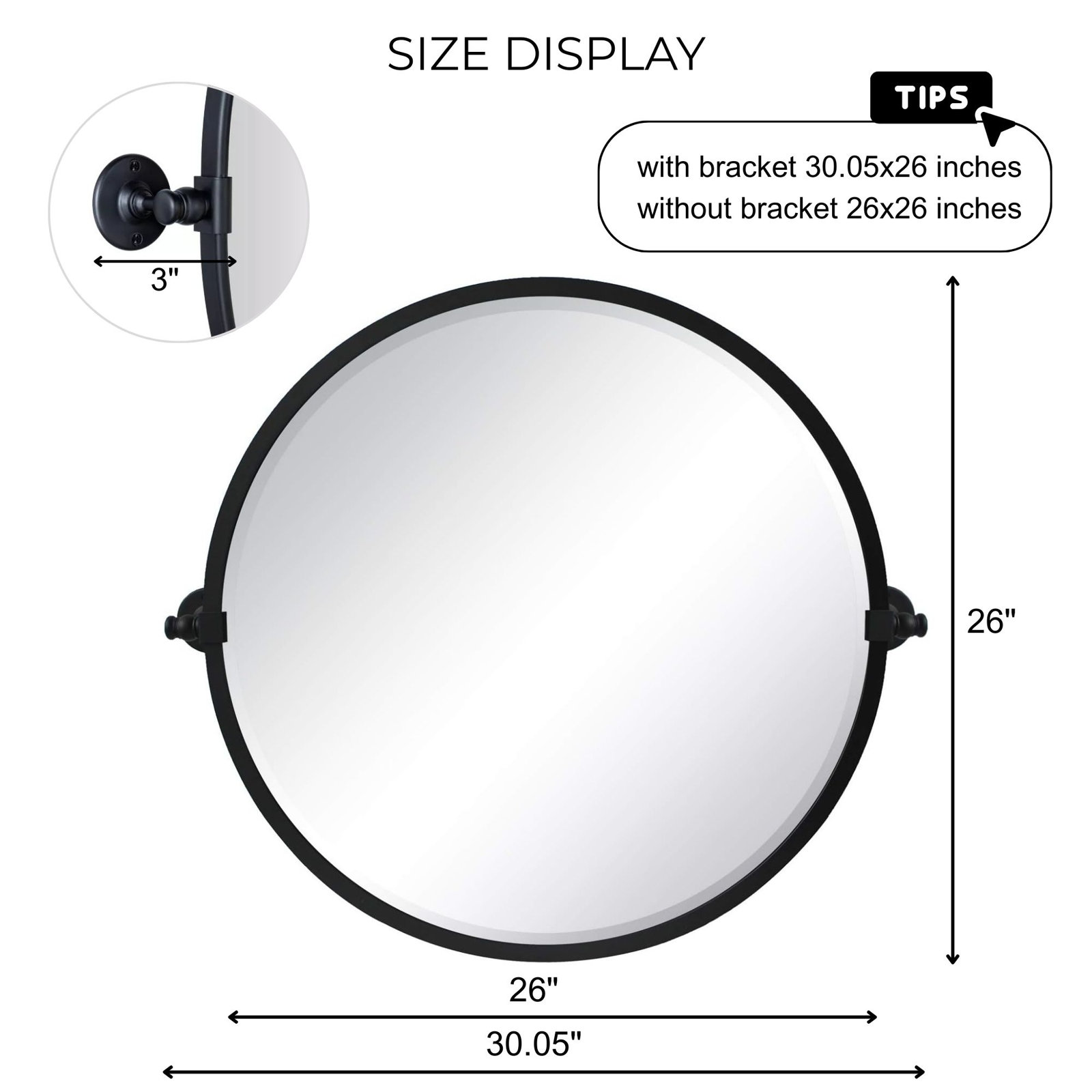 Round Beveled Bathroom Mirror