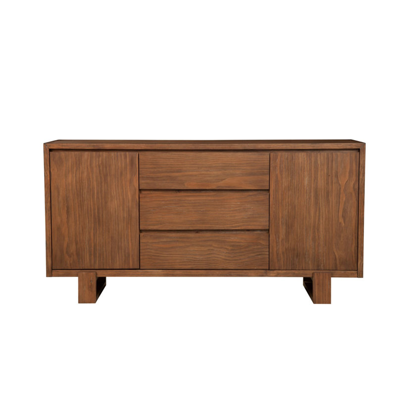 Buffet 68 pouces Paige, 3 tiroirs, 2 portes, brun