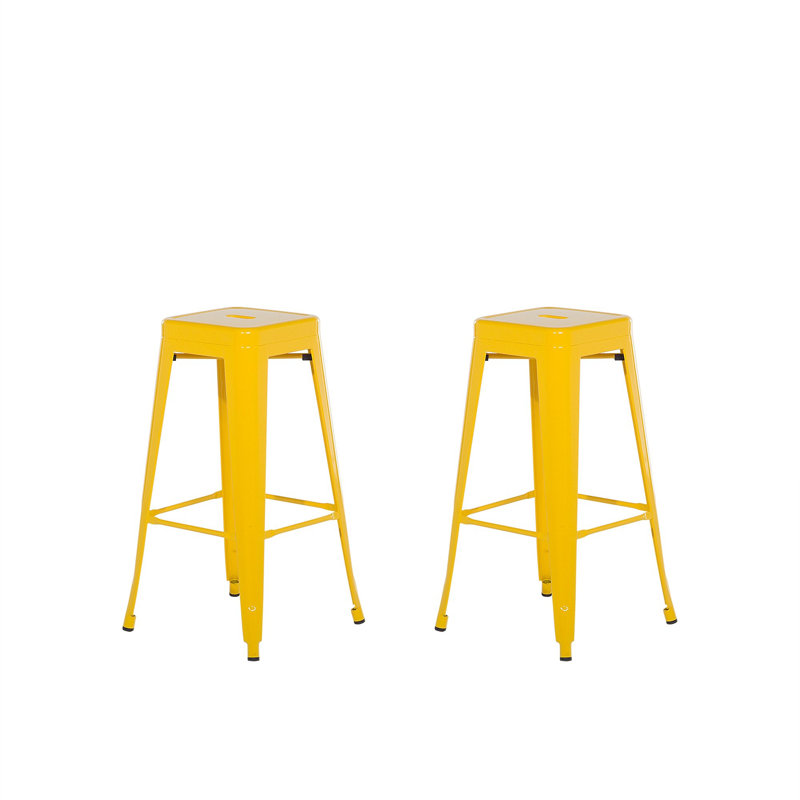 Iowa Park Counter Stool with Metal Frame, Yellow