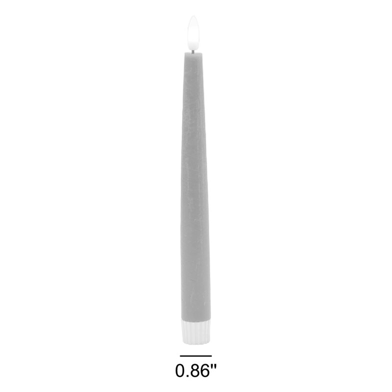 2 Pc Tall Flameless Taper Candle, Black