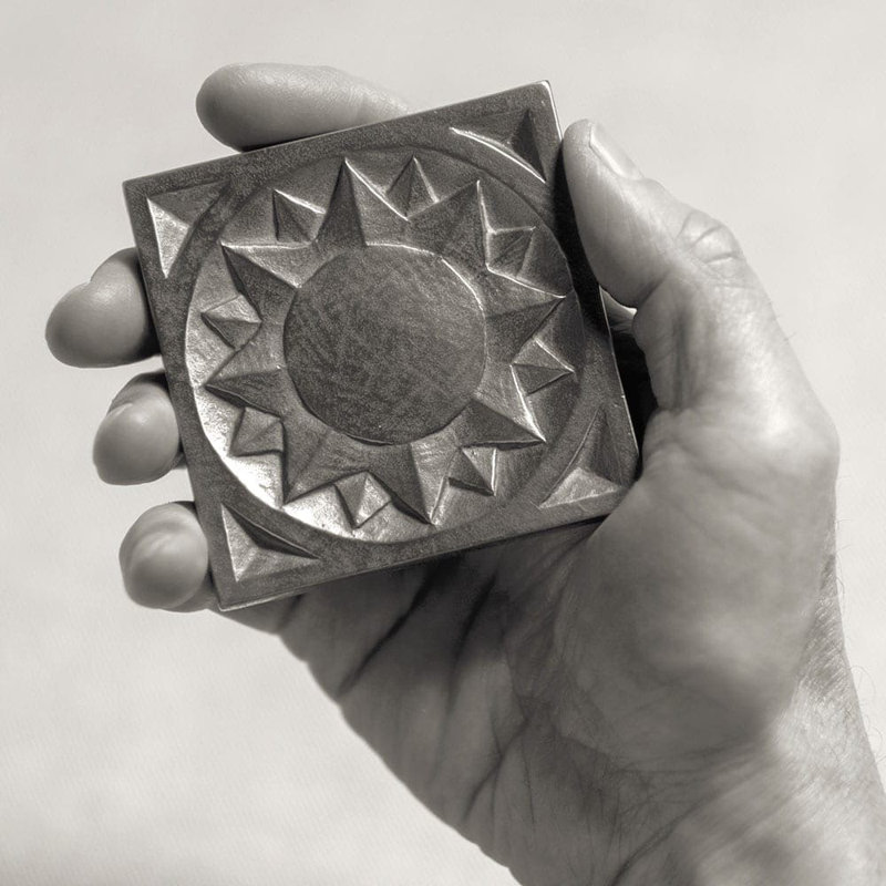 3" x 3" Metal Sun Decorative Tile Inser, Traditional Bronze