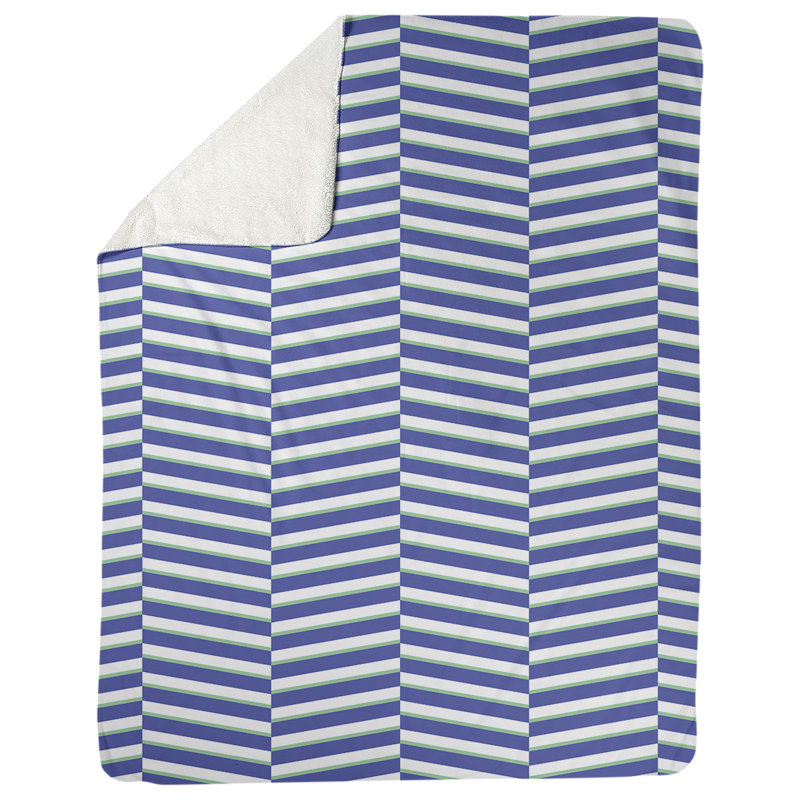 Couverture polaire rayures fracture, l 50 po x L 60 po, Bleu / vert