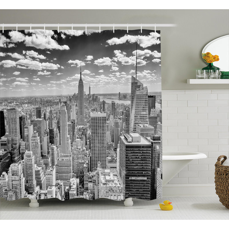  Rideau de douche simple Manhattan, H 75 po x l 69 po