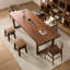 Table de salle à manger rectangulaire en bois massif noyer clair-151264193