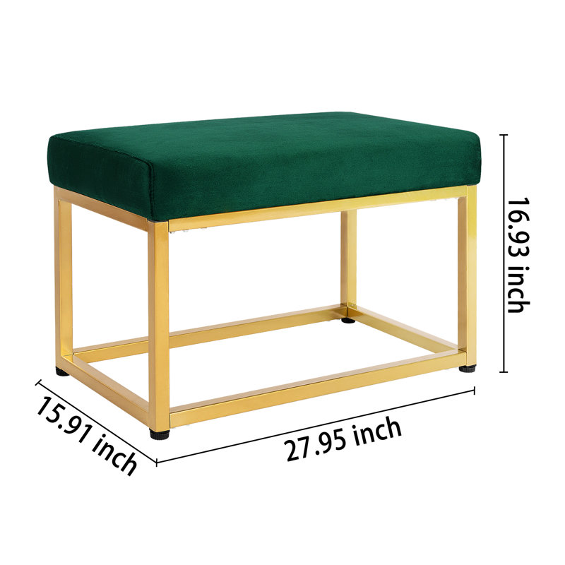 Banc rembourré en velours Silina