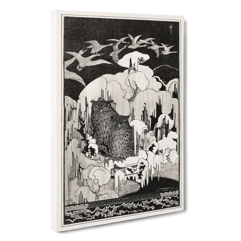 Owls At Winter by Theo Van Hoytema - Wrapped Canvas Painting, 50cm H x 35cm W x 3cm D