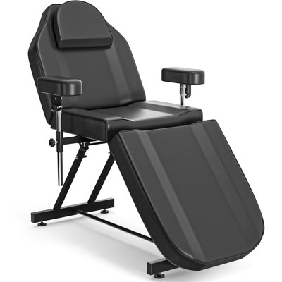 Fauteuil de tatouage blanc ABTSalon, table de salon avec accoudoirs réglables pour tatouage, soins du visage et esthétique, table polyvalente client pour spa, studio et usage domestique