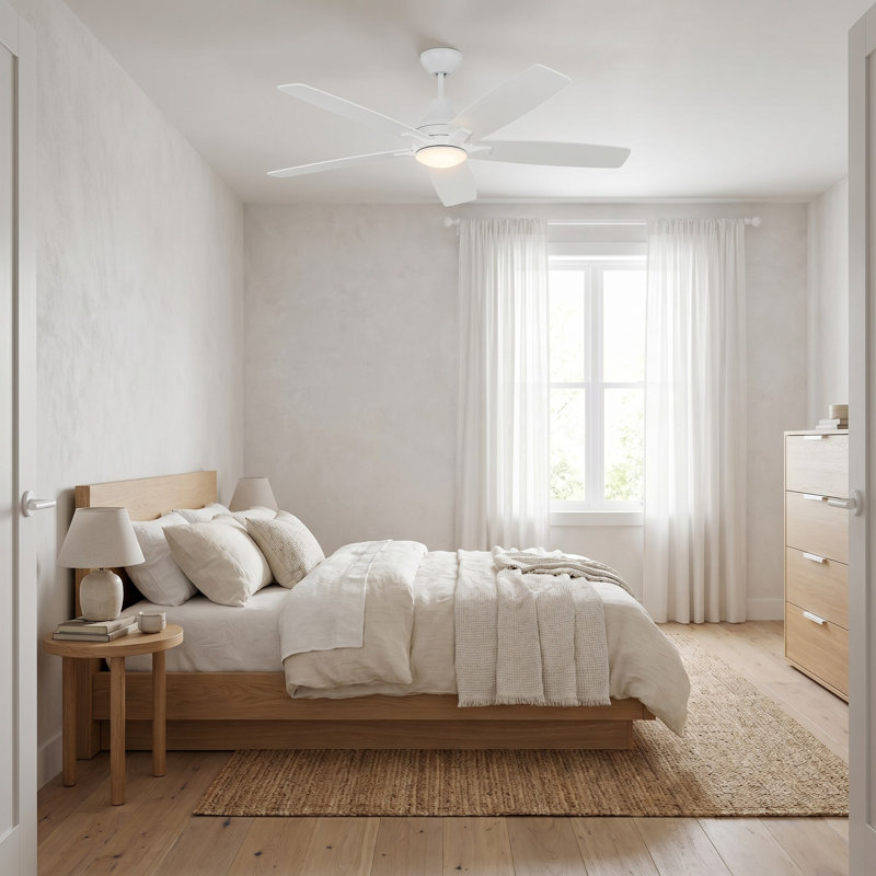 Melva 52'' Ceiling Fan with LED Lights, Matte White