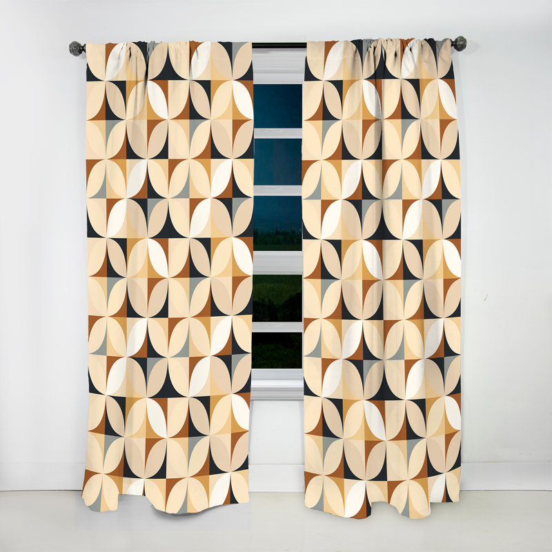 Geometric Harmony - Abstract Geometric Curtain - Blackout Geometric Shapes Curtain - 1 Panels, 52" W x 63" L