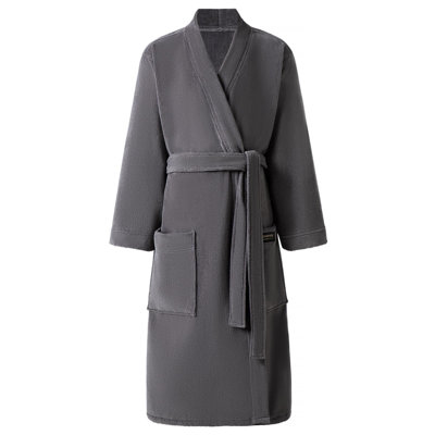 Peignoir 100% coton éponge gris foncé