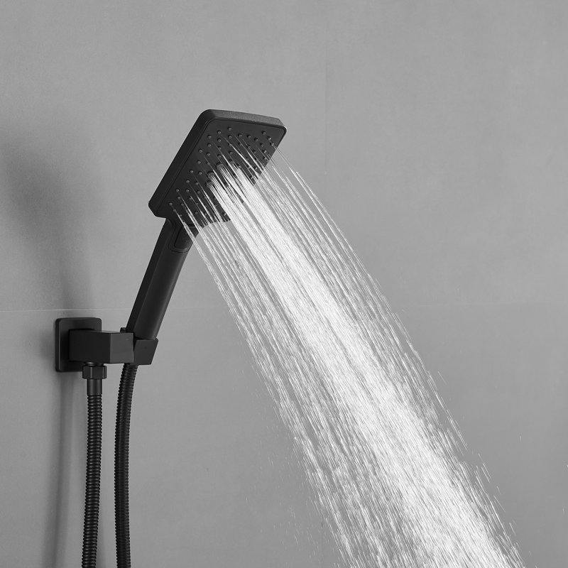1 Complete Shower System with Rough in-Valve, Matte Black