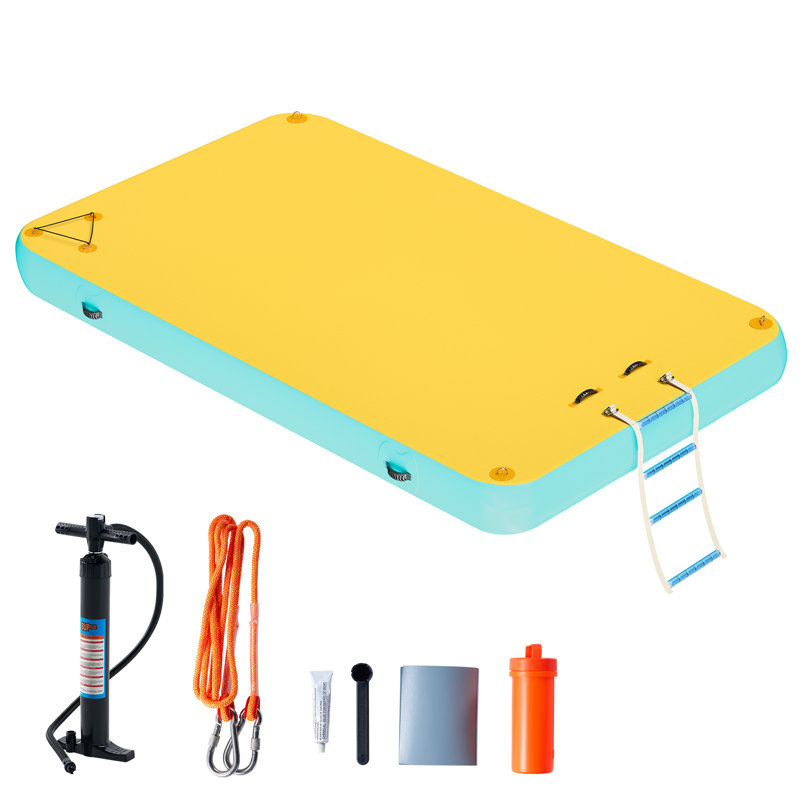 Quai flottant gonflable AMERLIFE, H 5,9 po x l 97 po x P 74 po, Bleu pâle/gris