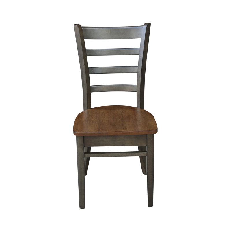 Chaise en bois massif Alvery, Hickory / charbon délavé