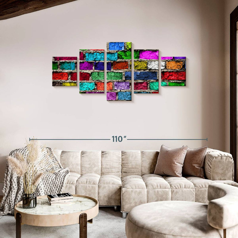 Rainbow Bricks, 36" H x 80" W
