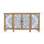Armoire de rangement décorative délavée à 4 portes avec tablette réglable