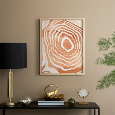 Wood Grain Suminagashi III Framed Print - Solid Wood