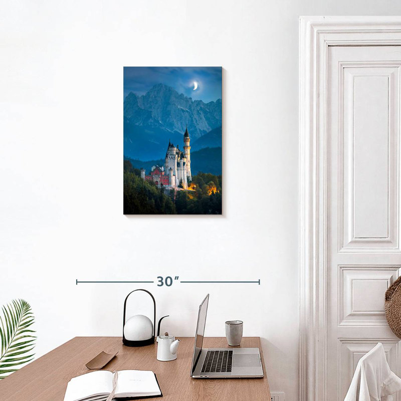 Lilie Neuschwanstein Castle At Night, 24" H x 16" W