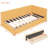 Twin Size Bed Frame With Upholstered Linen  Yellow  & 2 Storages - Daybed, No Box Spring For Organized Living Yellow , Smart Storage-1349693202