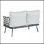 Causeuse et table en acier Mariano, gris-1306037174-1306037170
