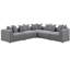 Chaise de coin Amherst Grey avec coussin décoratif