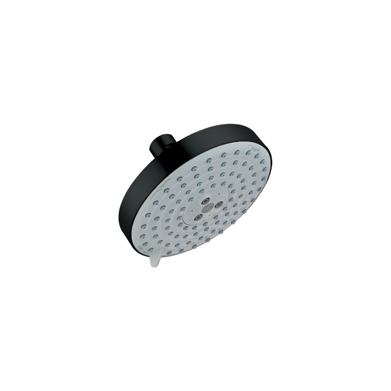 Raindance Air Three Jet Rain Shower Head, 2.5 GPM, Matte Black