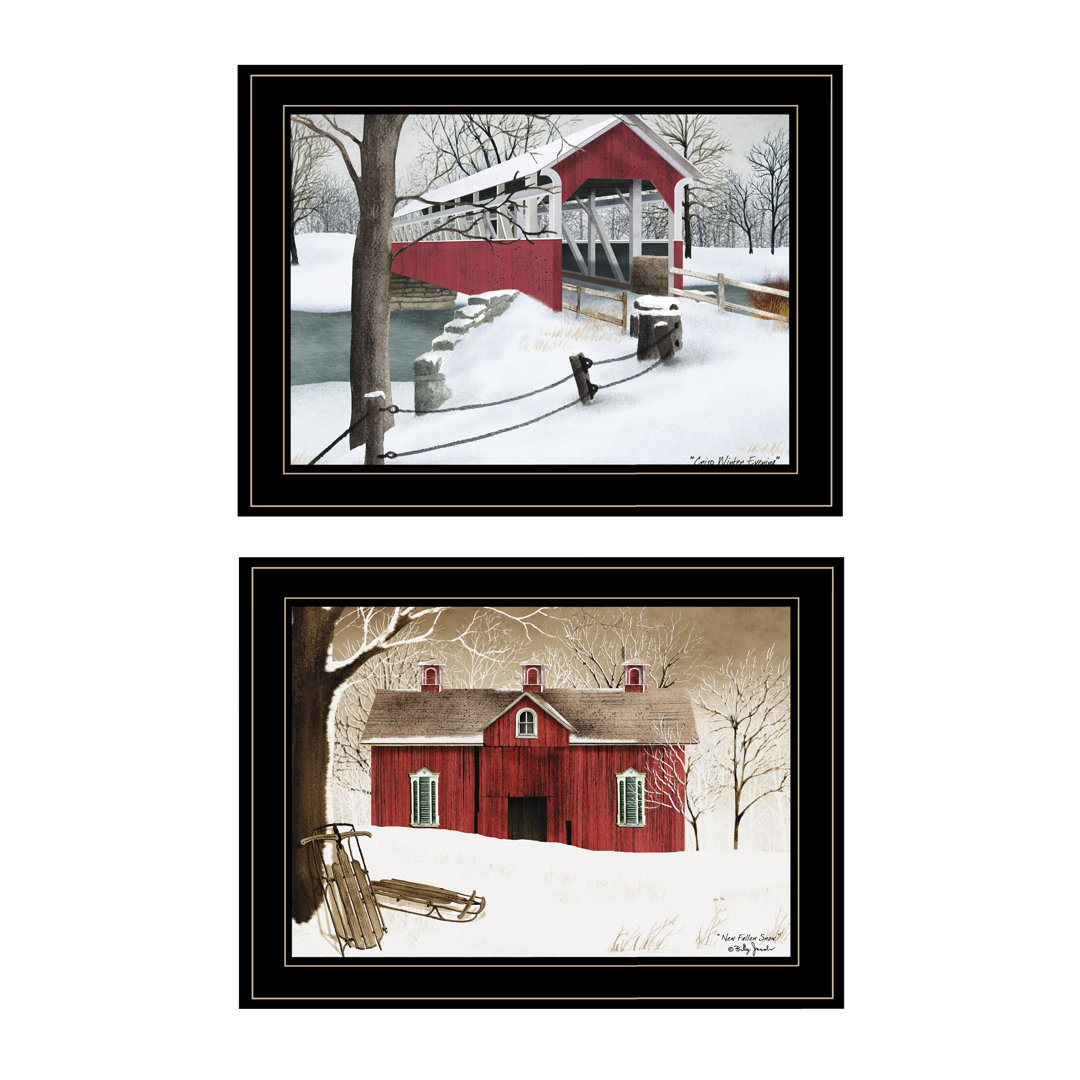Winter Evening 2-Piece Vignette Framed Wall Art for Living Room, Home Wall Decor by Billy Jacobs Red Barrel Studio® Frame 