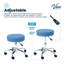  Tabouret industriel ergonomique à hauteur réglable avec roulettes-2112190944
