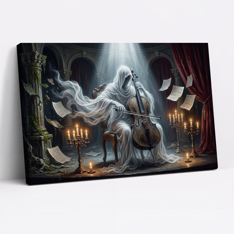 Phantom Cellist in Candlelit, H 36 po x l 48 po