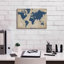 «Burlap World Map I Navy» par Sue Schlabach, estampe numérique sur toile-131806032