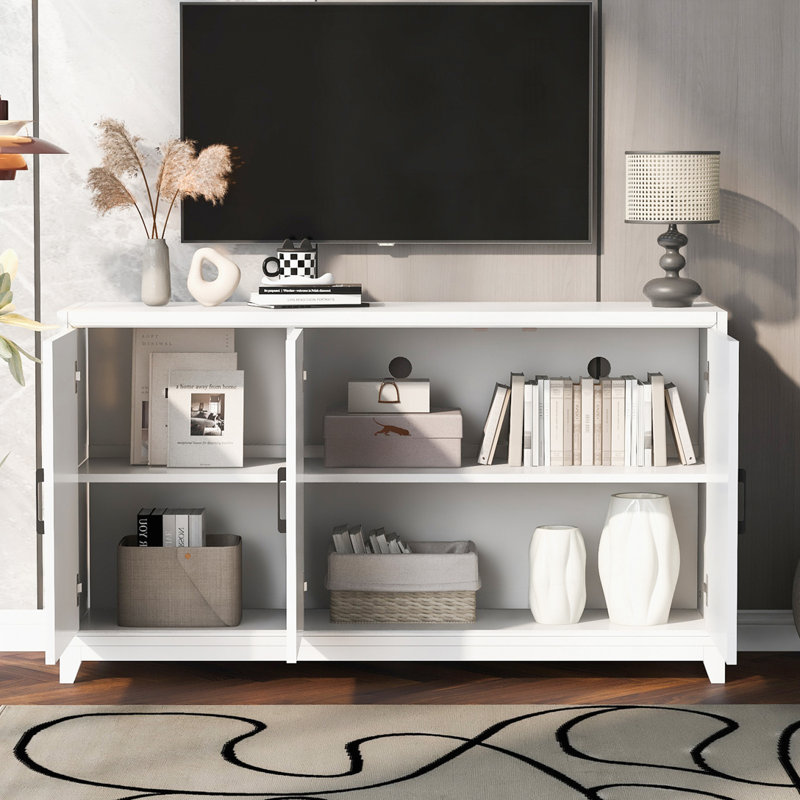 59" Mid-Century Modern Sideboard, White