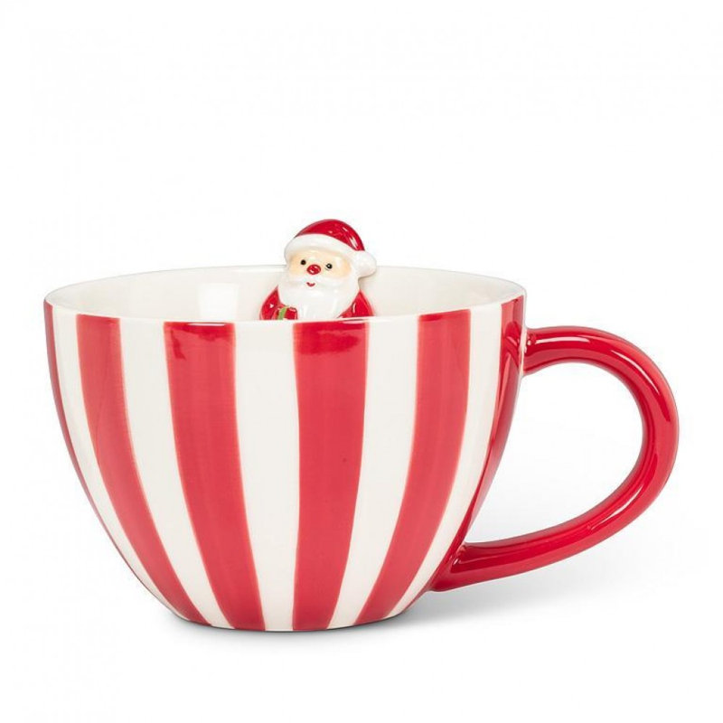Grande tasse rayée avec père Noël