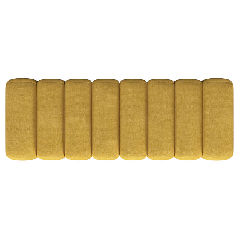 Delsur Mustard Yellow Fabric Upholstered Tufted Accent Bench, Mustard yellow