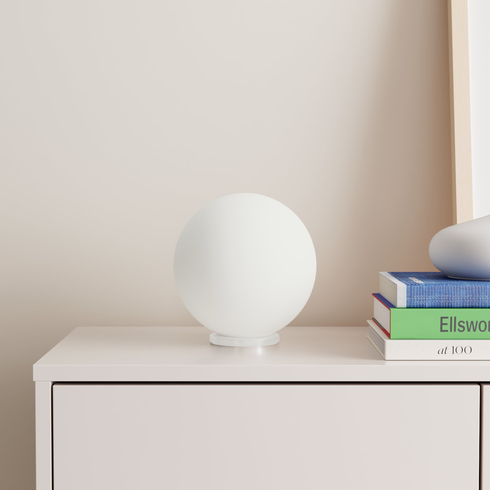 Mia Globe Lamp, 8.25" H x 7.87" W x 7.87" D, White