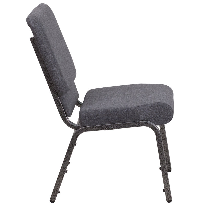 Hercules Series 21"W Stacking Fabric Multipurpose Church Chair, Dark Gray, Silver Vein
