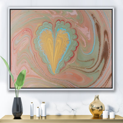 " Marbled Flower Heart " Painting Print
