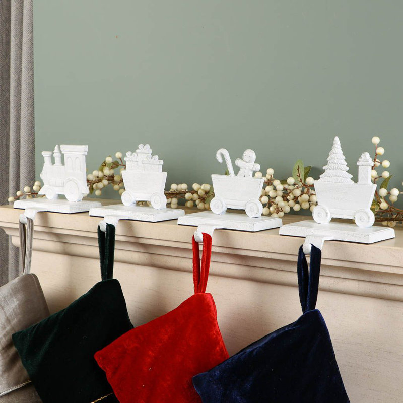 4 Piece Train Stocking Holder Set