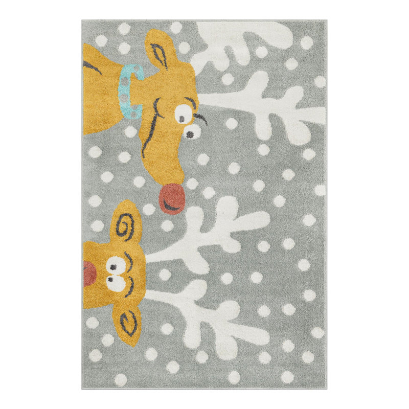 Tapis pour enfant Unique Loom Reindeers Whimsy, Rectangle 4 pi 1 po x 6 pi 1 po