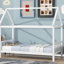 Lit simple avec toit, lit en bois massif avec tête et pied de lit-3138887