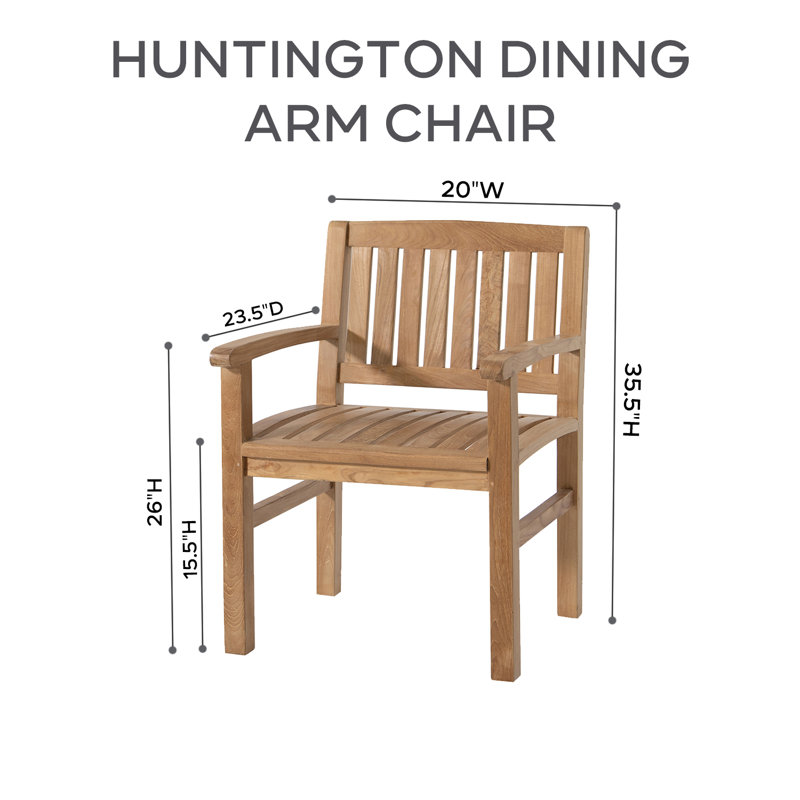 Huntington 9pc Teak Dining Set With Expansion Table Sunbrella Cushions, Canvas Regatta Sunbrella® Canvas