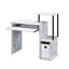 Bureau d'ordinateur Kd avec tablette et plateau pour clavier, style antique blanc et noir.