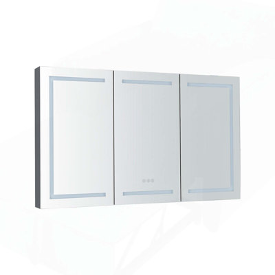 Armoire de salle de bain polyvalente à DEL avec des fonctionnalités avancées pour un rangement et une fonctionnalité optimaux