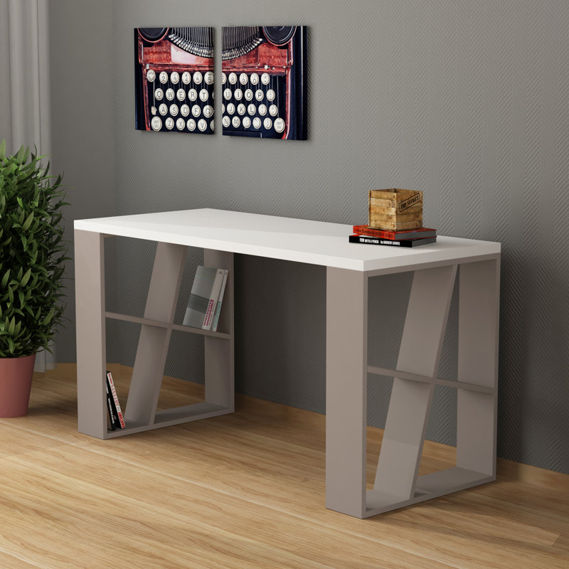 Miranda Modern Multifunctional Desk, Light Mocha