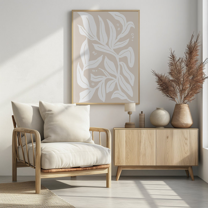 "Abstract Plants" Framed Textured Wall Art, Gold, 14" H x 10" W