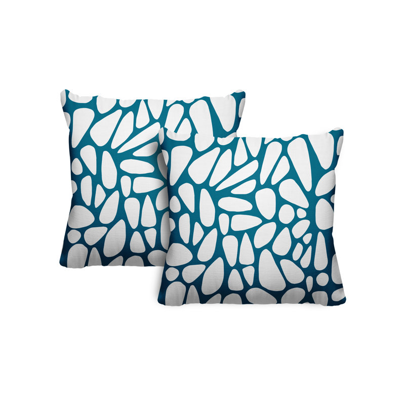 Coussin Stone, L 19 po x H 19 po, Turquoise
