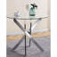 Élégante table de cuisine en verre trempé avec pieds en métal, économisant de l'espace et un style élégant, verre moderne et élégant
